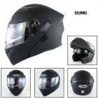 Motorcycle Helmet Unisex Double Lens Uncovered Helmet Off-road Safety Helmet Matte black_XXL
