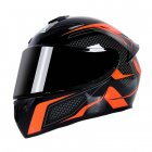Motorcycle Helmet cool Modular Moto Helmet With Inner Sun Visor Safety Double Lens Racing Full Face the Helmet Moto Helmet Orange Arrow_XXXL