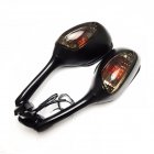 Motorcycle Rearview Side Mirrors <span style='color:#F7840C'>for</span> Suzuki GSXR 600 750 1000 with Turn Signal Light Black hood