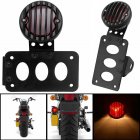 Motorcycle Side Mount Tail Light with License Number Plate Bracket For  Sportsters Bobber Chopper Rear Stop Light black