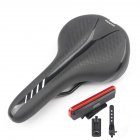 Mountain Bike Cushion with Light Bike Saddle Thicken Silicone Rear Lights Bike Seat Black and white +2213 tail light_270*144mm