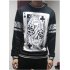 MrWonder Men s Casual 3D Poker Print Crewneck Long Sleeve Pullover Sweatshirt