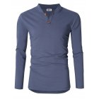 MrWonder Men's Fit <span style='color:#F7840C'>Long</span> Sleeve Gray-Blue S