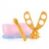 Multi function Portable PP Clip Scissors Baby Food Cut Supplement Scissors Pink