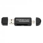 Multifunction OTG Memory Card Reader Micro SD/SD Card//USB USB Phone Card Reader TF High Speed 2.0 black