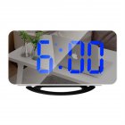 Multifunctional  Mirror  Clock Led Makeup Mirror Digital Alarm Clock For Household Living Room TS-8201-HB (black shell blue light)