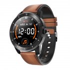 Mx12 Smart Watch Bluetooth Call Music Player Sports Bracelet Keep Health Smart Watch Silver dial brown leather belt