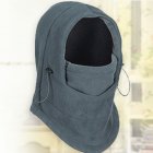Thermal Fleece Balaclava Hat Hooded Neck Warmer Cycling Face Mask Outdoor Winter Sport Cycling Masked Cap gray_Free size