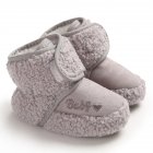 Newborn Plush Snow Boot Warm Soft Sole Non-slip Shoes for Winter Infant Boys Girls gray_Inside length 11 cm
