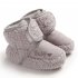 Newborn Plush Snow Boot Warm Soft Sole Non slip Shoes for Winter Infant Boys Girls gray Inside length 13 cm