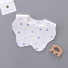 Newborn Saliva Towel Cute Cartoon Printing Petal Bibs Cotton Waterproof Adjustable Bib For Baby Aged 0-1 Sparkling five-star