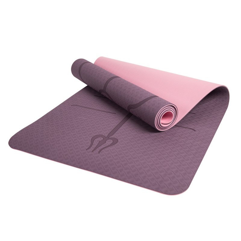 Non-Slip Yoga Mat With Alignment Marks Width 80cm TPE Exercise Fitness Mat For Home Workout Outdoors Travel