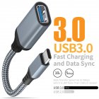 OTG Data  Cable  Type-c  To  Usb3.0 Adapter Cable Mobile Phone Tablet Pc Car Extension Adapter Cable Grey