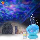 Ocean Wave Projector LED Night Light with Music Player Remote Control Lamp RGB_blue