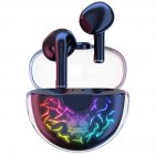 Onikuma T35 Gaming Bluetooth-compatible Headset Rgb Transparent Crack Light Enc Noise Cancelling Wireless In-ear Headphones black