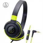 Original Audio-Technica ATH-S100iS Headset Wired Control Game Headphone with Micphone Bass Music Earphone for Cellphones Computer Yellow
