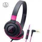 <span style='color:#F7840C'>Original</span> Audio-Technica ATH-S100iS Headset Wired Control Game Headphone with Micphone Bass Music Earphone for Cellphones Computer Pink