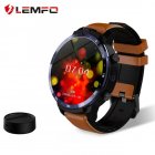 Original LEMFO Men  Smart  Watch 4+64GB GPS Smartwatch 5mp+8mp Dual Cameras Heart Rate Monitor Waterproof Sport Watch brown