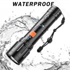Outdoor Flashlight Type-c Rechargeable Waterproof Portable P70 Zoom Emergency Flashlight Led Strong Light Torch Black button