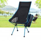 Outdoor Folding Chair Barbecue Chair Recliner BBQ Folding Chair Fishing Chair Aluminum Alloy Chair sky blue_40 * 43.5cm