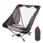 Outdoor Folding Chair With Storage Bag Portable Ultralight Breathable Camping Picnic Beach Fishing Seat Black