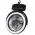 Outdoor Mini Fan With 100lm 30 Leds Light 3 Function Usb Rechargeable Hook Design Camping Fan black
