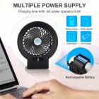 Outdoor Mini Fan With High-brightness Led Lamp Portable Rechargeable Fan Camping Hiking Equipment black