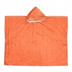 Outdoor Portable Rain Coat Multifunctional Thickened Reflective Raincoat Hooded Emergency Rain Poncho orange