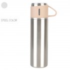 Outdoor Vacuum Cuo for Women Men Large Capacity 304 Stainless Steel Travel Portable Kettle Cup 500ML Steel color - insulation cup (cover cup dual-use models)