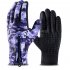 Outdoor Waterproof Camouflage Sports Touch Screen Ski Gloves Hiking Fishing Full Finger Zipper Gloves Purple camouflage M