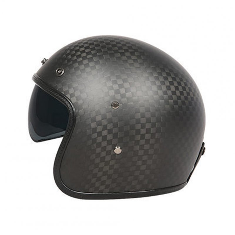 Retro Helmet Carbon Fibre Half Helmet Half Covered Riding Helmet Matte 12K carbon fiber M