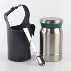 Outdoors Stainless Steel Vacuum Cup Tea Cup Office Double Layers Filter Mug with Handle Steel color