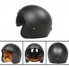 Retro Helmet Carbon Fibre Half Helmet Half Covered Riding Helmet Matt 3K carbon fiber XXL