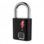 P16 Fingerprint Tsa Padlock Rechargeable Password Lock Smart Home Anti-theft Electronic Fingerprint Lock black