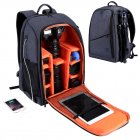 PULUZ Camera Backpack Waterproof Shockproof Camera <span style='color:#F7840C'>Bag</span> for DSLR SLR Cameras Black gray