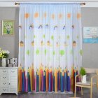 Pencil Printing Window Curtain Tulle for Living Room Bedroom Drapes Decor White pencil yarn_1m wide x 2m high