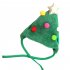 Pet Christmas Hat Saliva Towel Handmade Super Soft Breathable Grooming Gift Green Hat Small