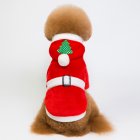 Pet Christmas Hooded Clothing Thicken Warm Plush Coat for Winter Dogs Teddy red_XXL