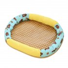Pet Cool Mat With Oval Pillow Breathable Non-slip Summer Cooling Pad Bed Sleeping Mat Pet Blanket For Dogs Cats S bear mat round nest