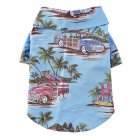 Pet Dog Shirts Clothes Summer Beach Shirt Vest Hawaiian Travel Blouse blue L