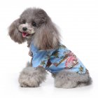 Pet Dog Shirts Clothes Summer Beach Shirt Vest Hawaiian Travel Blouse blue_S