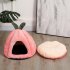 Pet Warm Sleeping Nest Melon Shape Soft Plush Cozy Cave Hideout House Pet Supplies For Indoor Cats Medium size  within 6kg  Orange