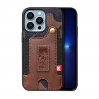 Phone Case Wristband Wallet Style Case With Card Slot camouflage brown for iPhone14 PRO