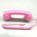 Phone Telephone Anti-radiation Receivers Universal Fashion Retro Cell Phone Handset External Microphone pink