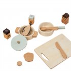 Play Kitchen Accessories Wooden Kitchen Cookware Pots Pans Cooking Playset Sensory Toys For Toddlers Girls Boys cooking pan set