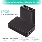 Plug-free Rj45 Network Switcher 2 In 1 Out Internal External Network Freely Switch Computer Network Sharing Adapter black