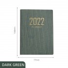 Portable 2022 A7 Mini Notebook English Schedule Daily Planner Notebooks Office School Supplies Stationery Dark green (A7)