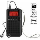 Portable AM FM Two Band Radio with Alarm Clock   Sleep Timer Digital Tuning Stereo Radio with 3 5mm Headphone Jack for Walking Jogging Camping black
