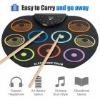 Portable Colorful Electronic Drum Set Recording Playback Functions Roll-up Electronic Drum Music Gift For Beginners Children Rainbow Edition