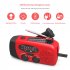 Portable Emergency Solar Radio 2000mah Battery Power Bank Charger Waterproof Super Bright Flash Light Red